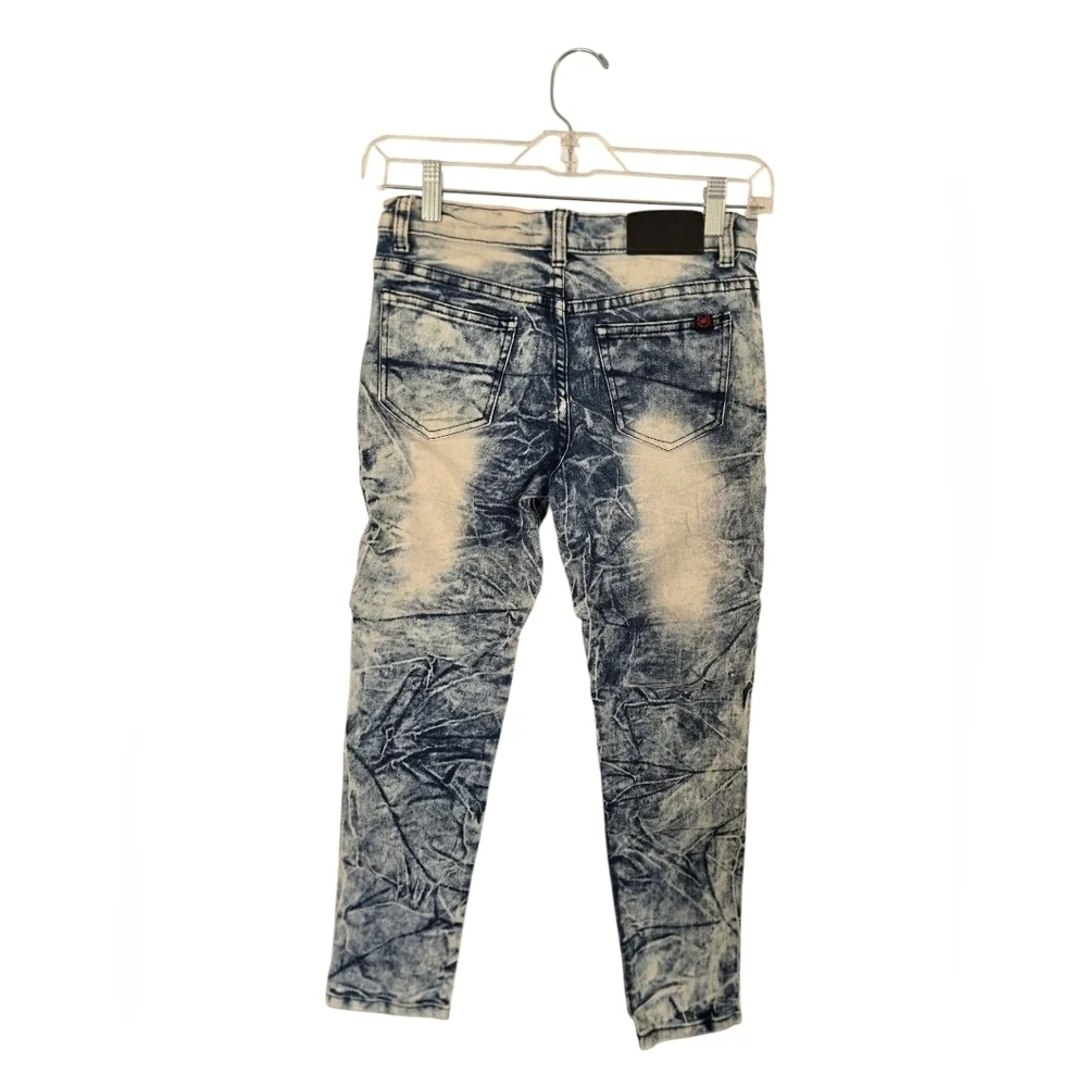 Mecca Acid Washed Crinkle Lines Skinny Stretch Fit Boys Size 12